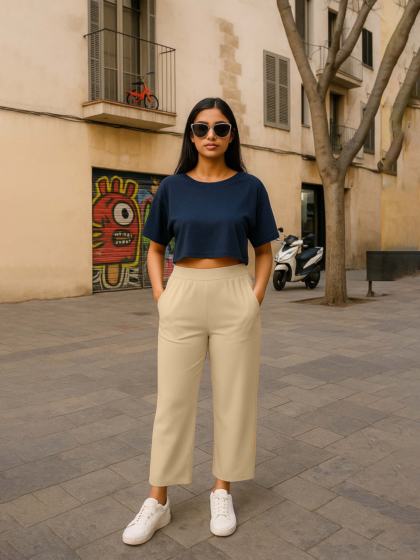 Prism Women's Solid Relaxed Fit Pant