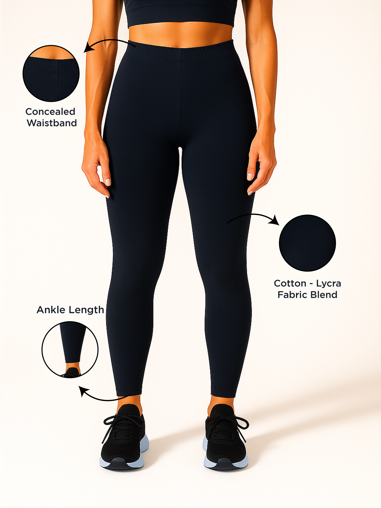 Space Cadet Women's Ankle Length Stretchable Cotton Lycra Leggings
