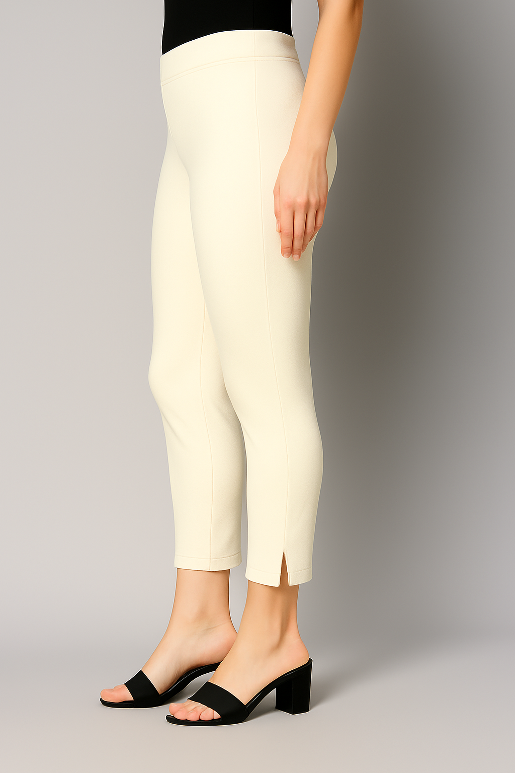 Butter Women's Cotton Lycra Solid Straight Pant