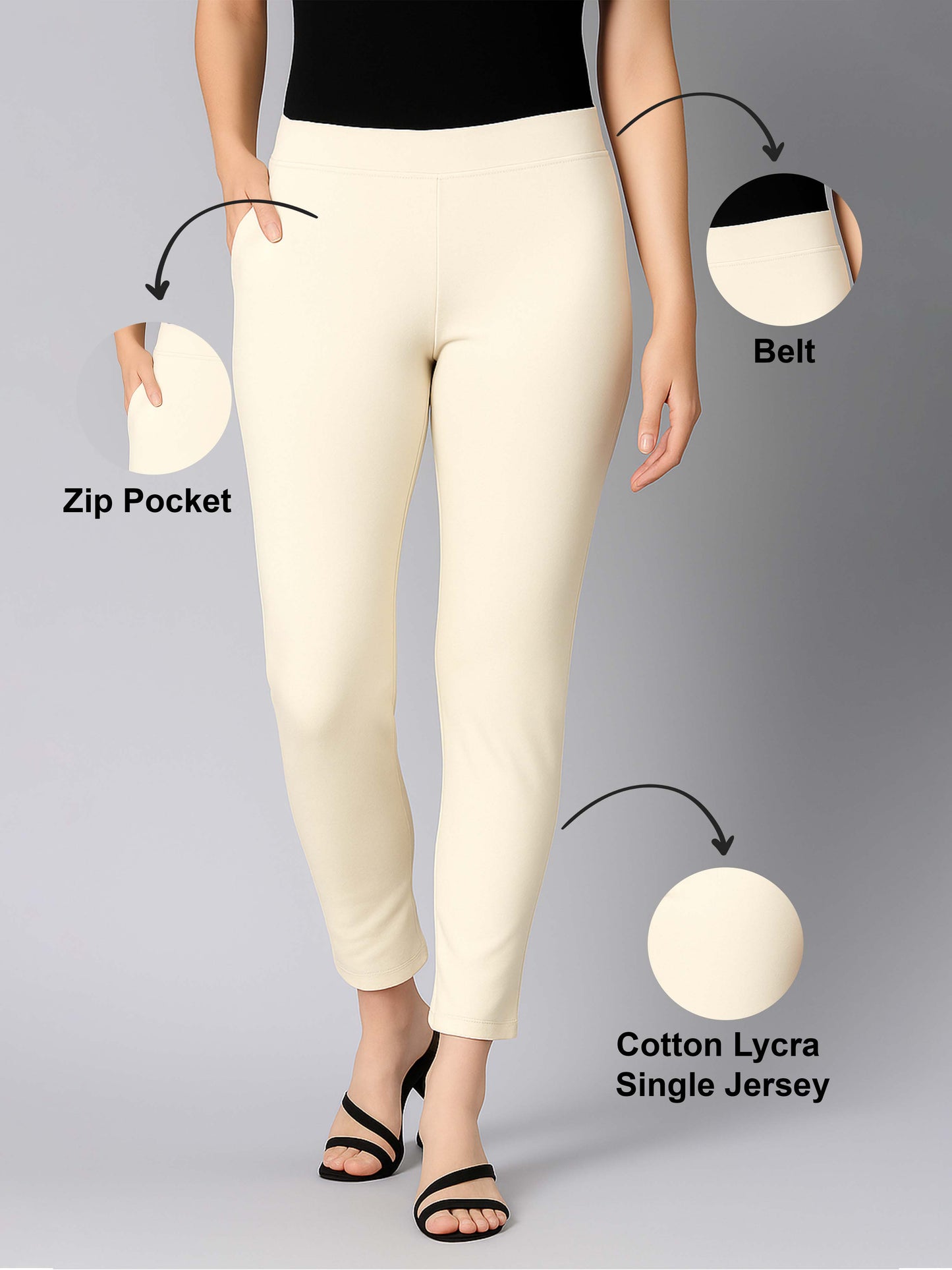 Butter Women's Cotton Lycra Solid Straight Pant