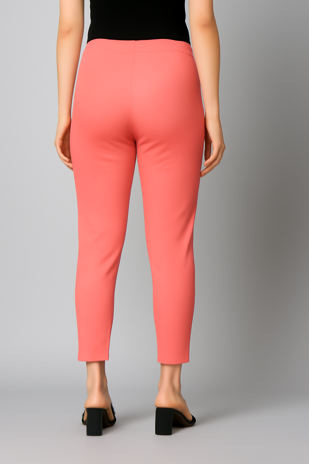 Light Cherry Women's Cotton Lycra Solid Straight Pant