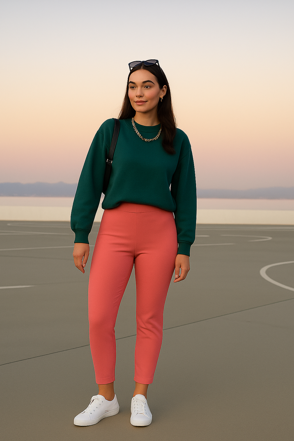 Light Cherry Women's Cotton Lycra Solid Straight Pant