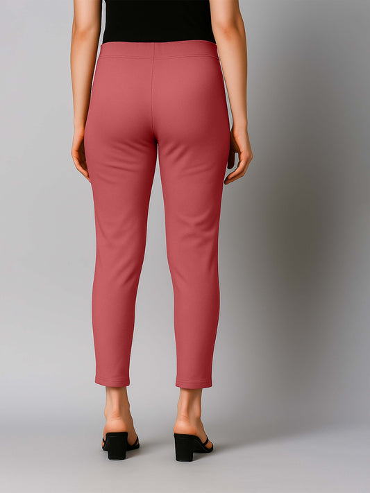 Onion Women's Cotton Lycra Solid Straight Pant