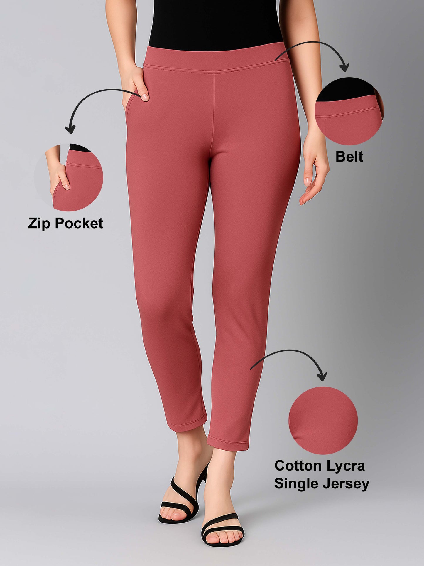 Onion Women's Cotton Lycra Solid Straight Pant