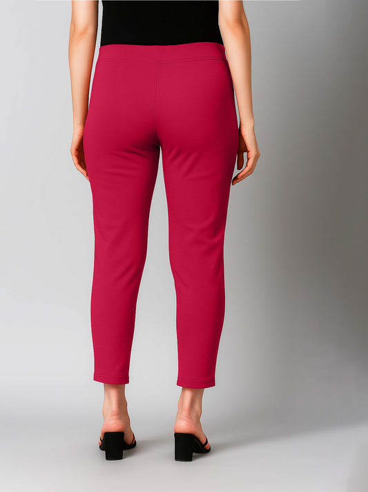 Dark Rani Women's Cotton Lycra Solid Straight Pant