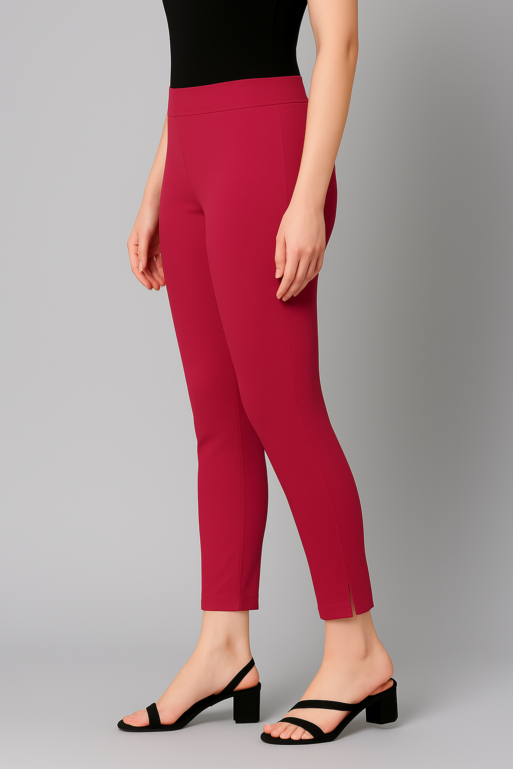 Dark Rani Women's Cotton Lycra Solid Straight Pant