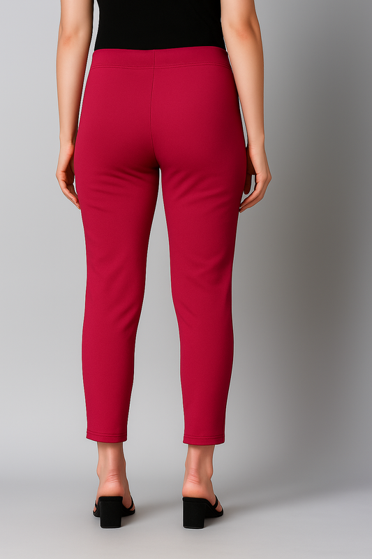 Rani Women's Cotton Lycra Solid Straight Pant