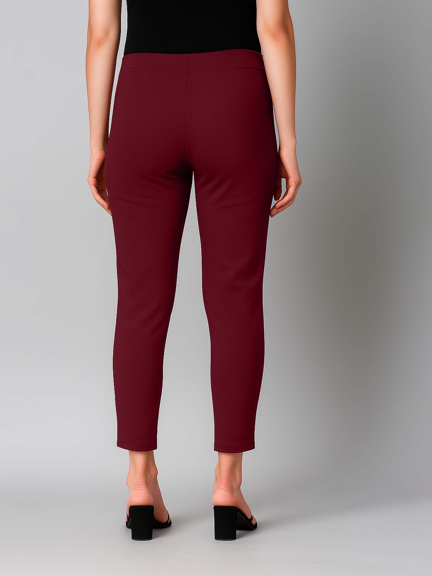 Plum Women's Cotton Lycra Solid Straight Pant