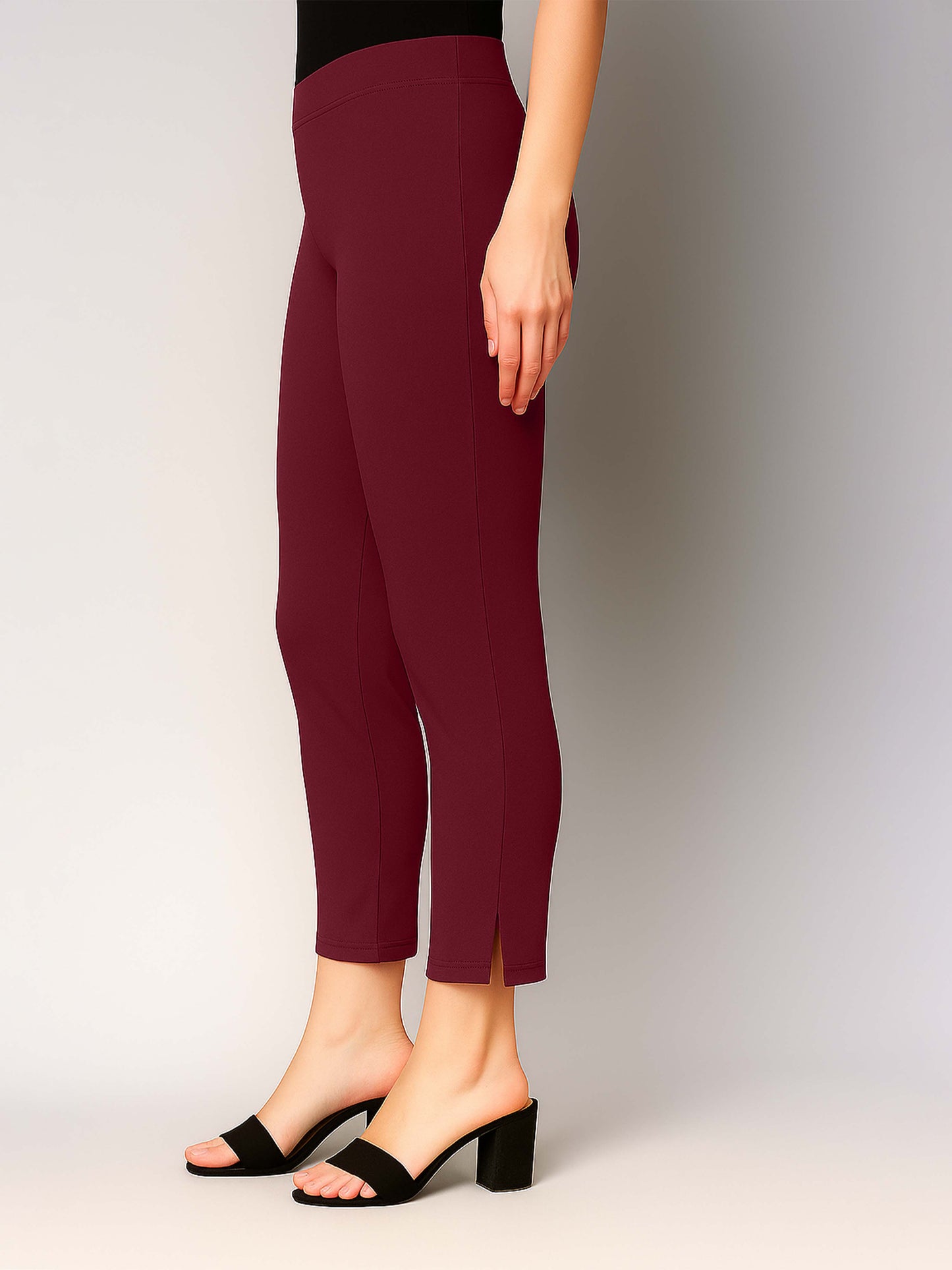 Plum Women's Cotton Lycra Solid Straight Pant