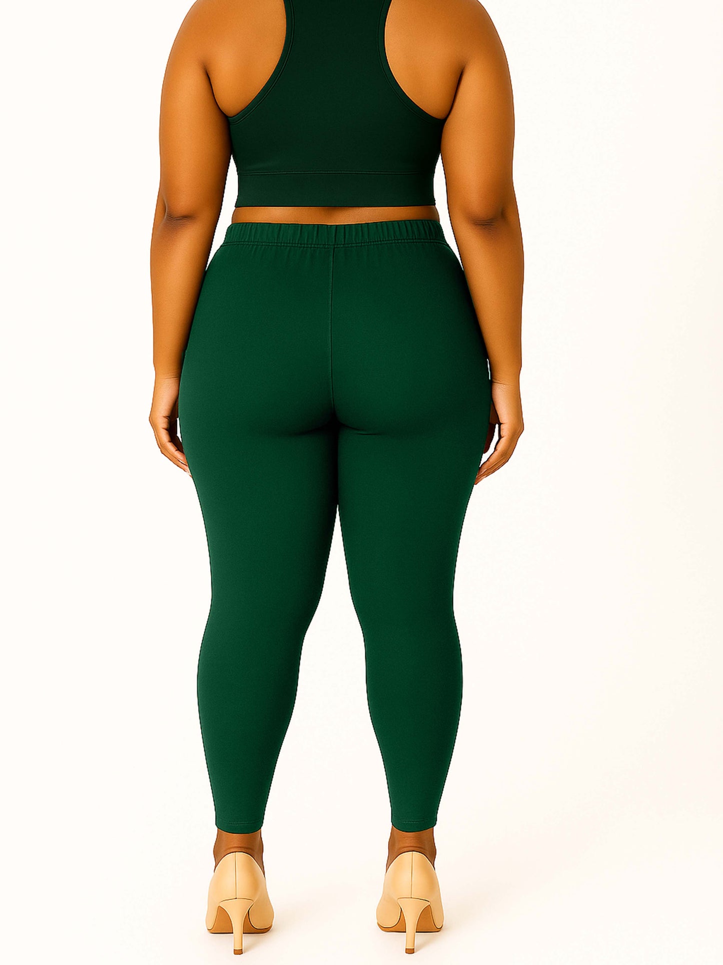 Teal Women's Ankle Length Plus Size Stretchable Cotton Lycra Leggings