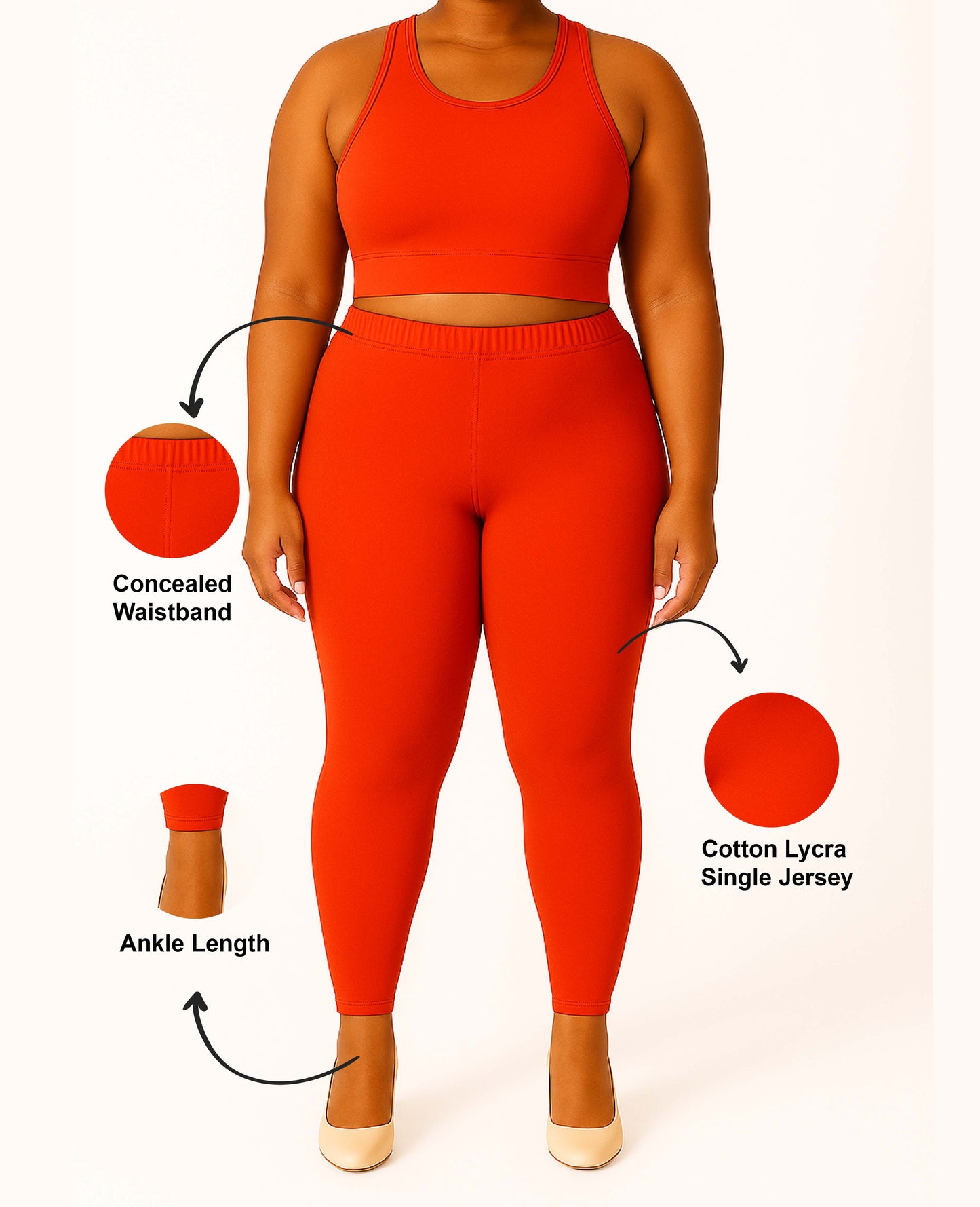 Tigerlily Women's Ankle Length Plus Size Stretchable Cotton Lycra Leggings