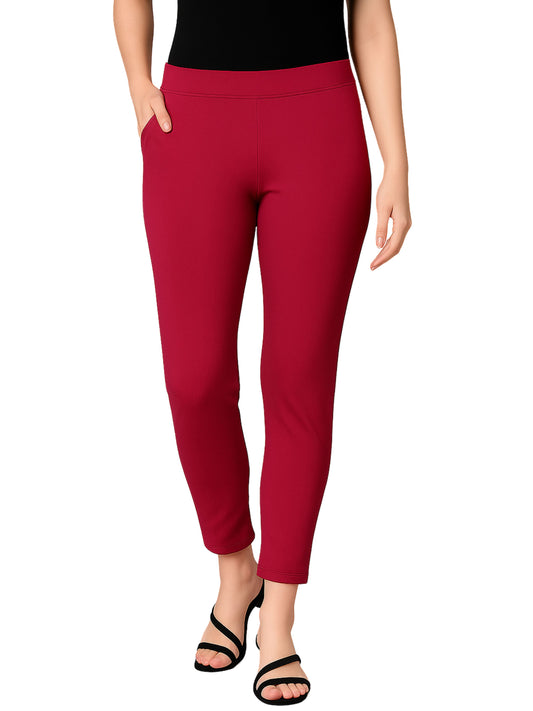 Rani Women's Cotton Lycra Solid Straight Pant