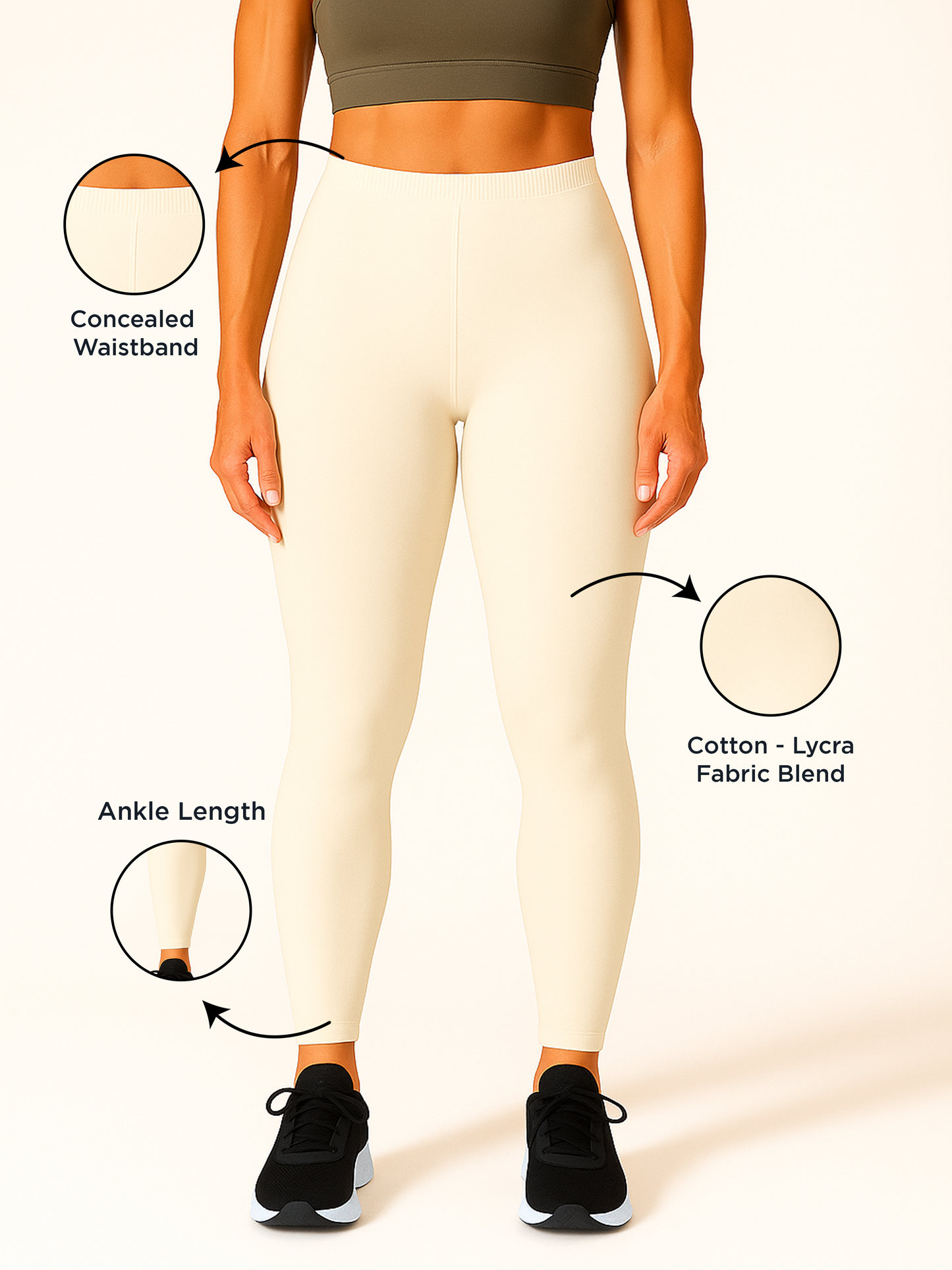 Vanila Ice Women's Ankle Length Stretchable Cotton Lycra Leggings
