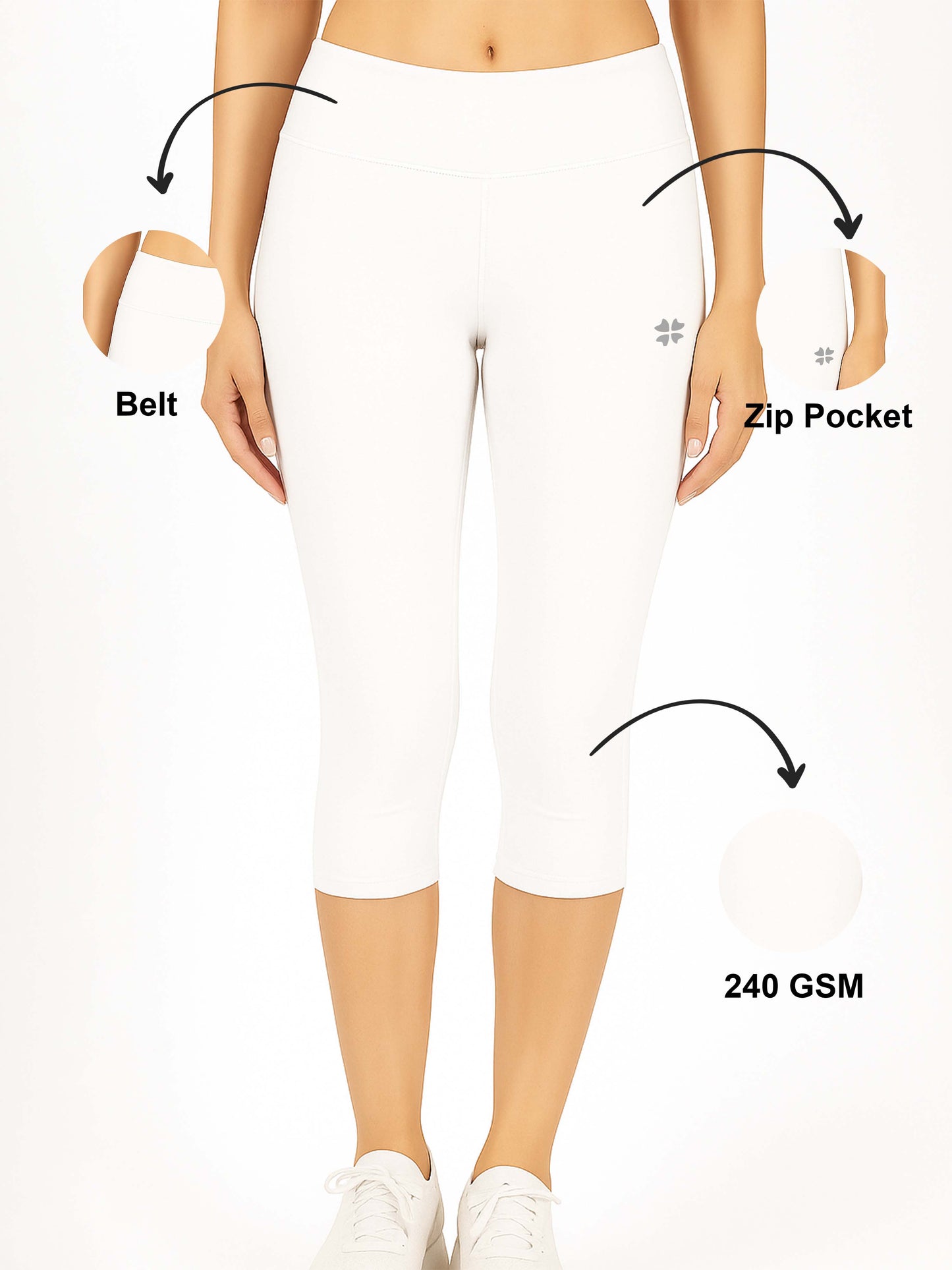 White Women's Solid Capri pant