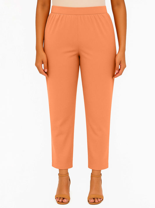 Salmon Buff Women's Solid Cotton Lycra Kurti Pant