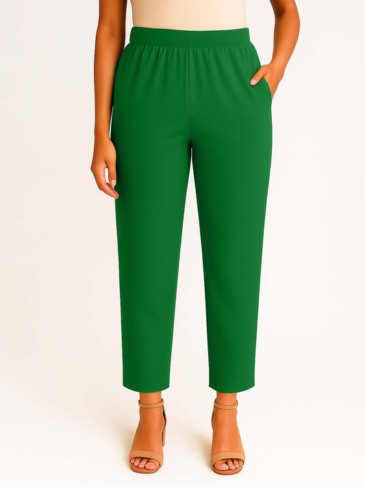 Forest Green Women's Solid Cotton Lycra Kurti Pant