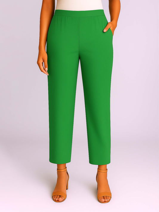 Light Green Women's Solid Cotton Lycra Kurti Pant