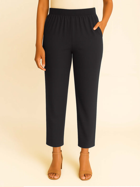 Charcoal Women's Solid Cotton Lycra Kurti Pant