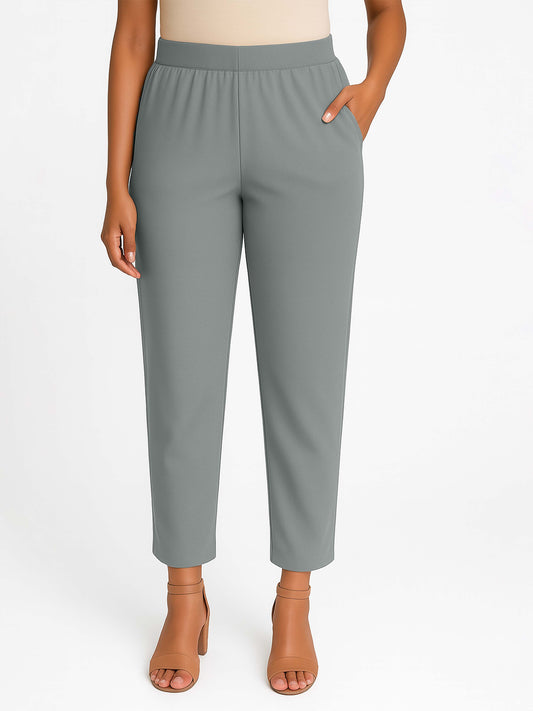 Limestone Women's Solid Cotton Lycra Kurti Pant