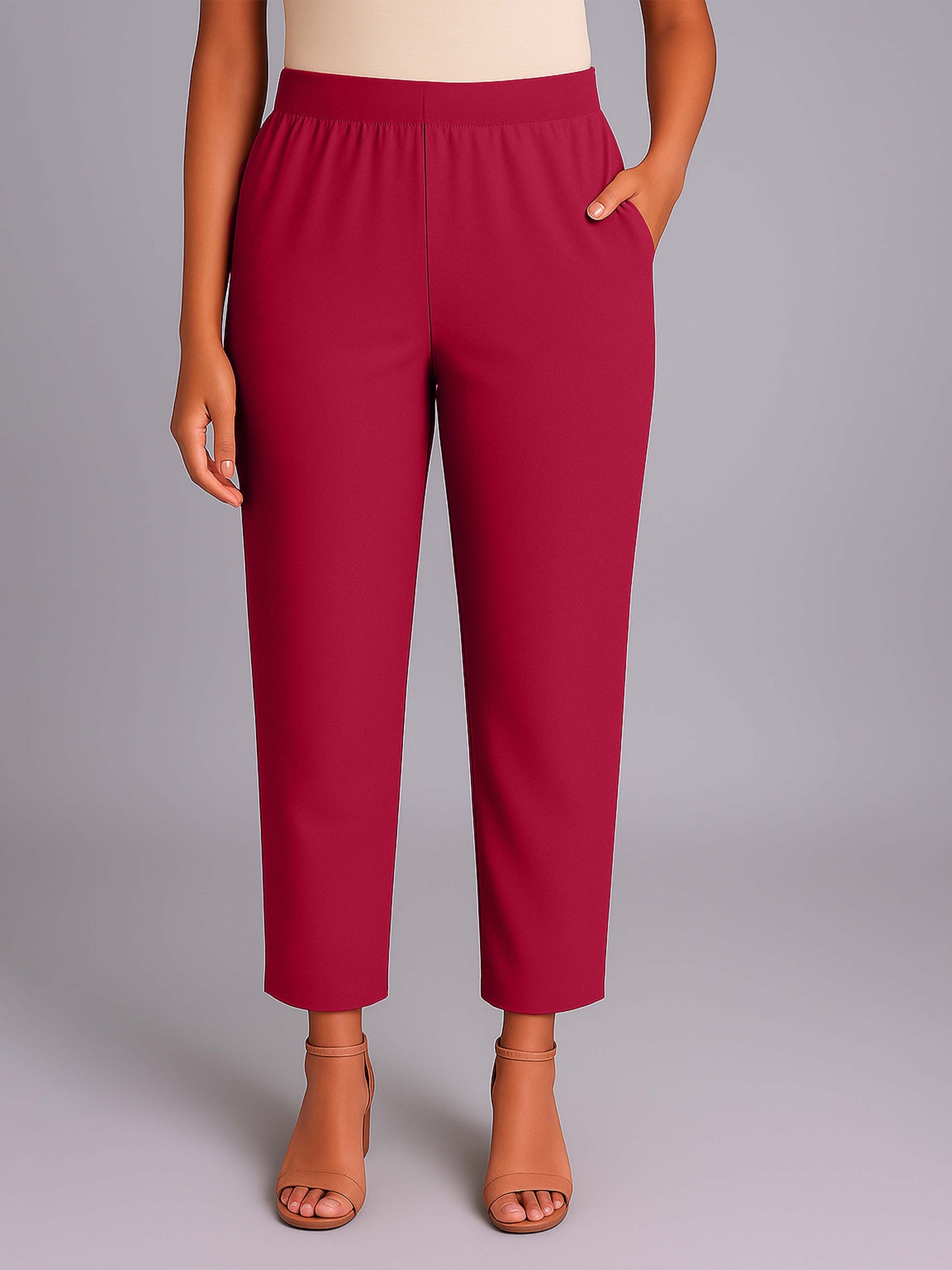 Rose Women's Solid Cotton Lycra Kurti Pant