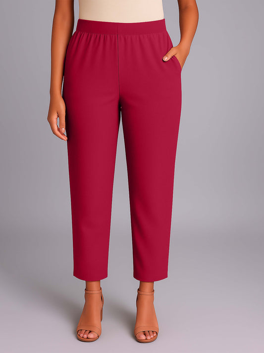 Rose Women's Solid Cotton Lycra Kurti Pant