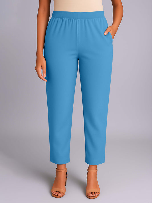 Bonnie Blue Women's Solid Cotton Lycra Kurti Pant
