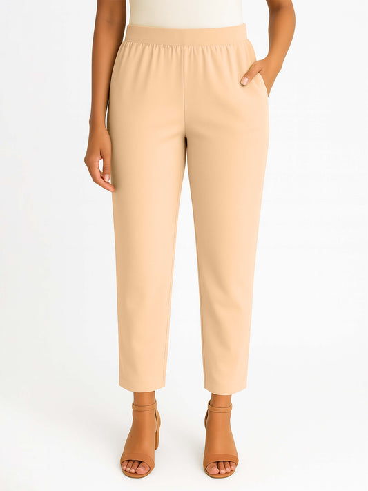 Peach Women's Solid Cotton Lycra Kurti Pant