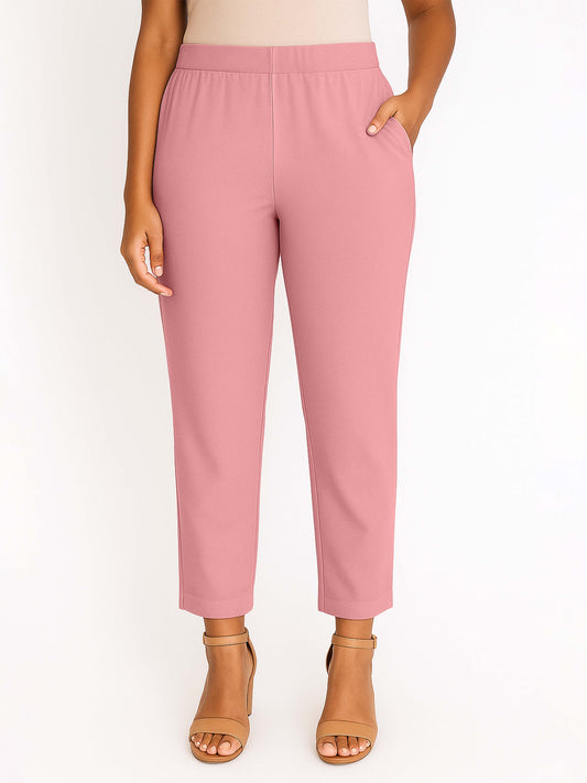 Fragrant Lilac Women's Solid Cotton Lycra Kurti Pant