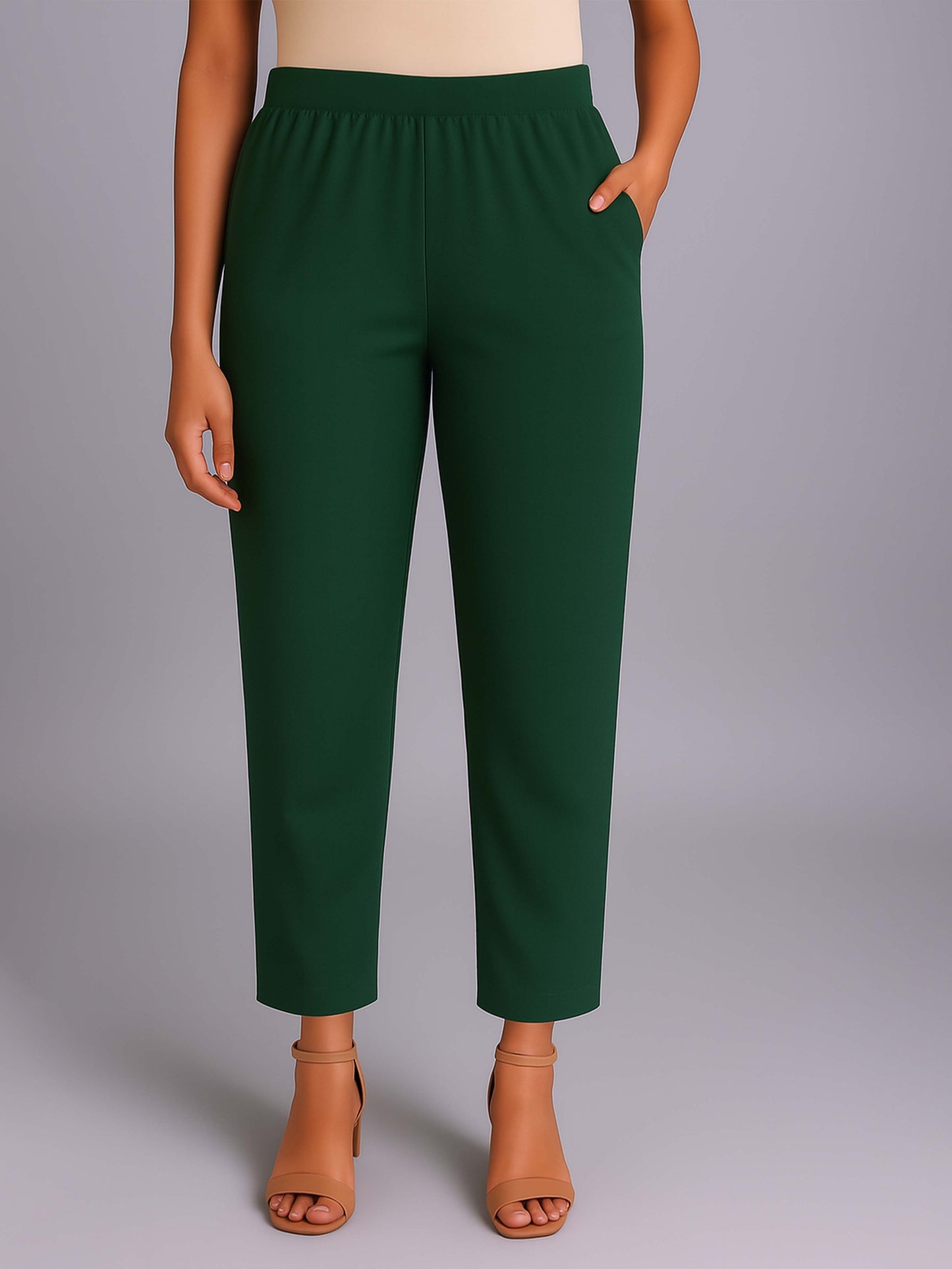 Rama Green Women's Solid Cotton Lycra Kurti Pant