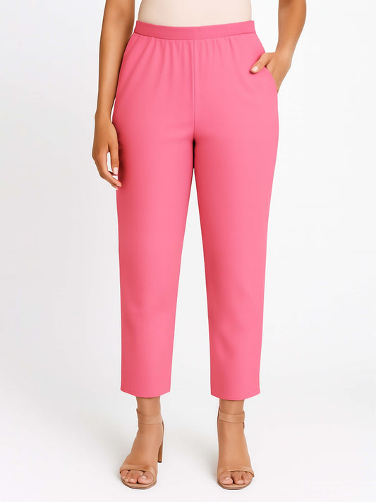 Light Cherry Women's Solid Cotton Lycra Kurti Pant