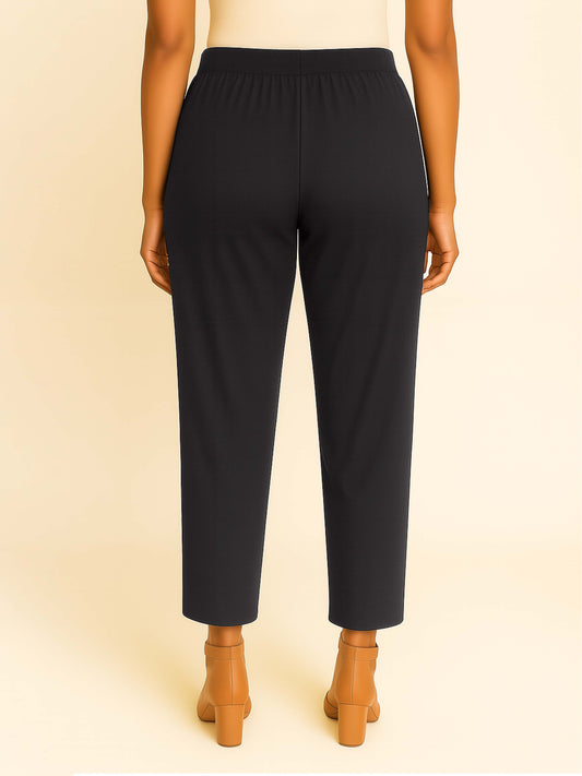 Charcoal Women's Solid Cotton Lycra Kurti Pant