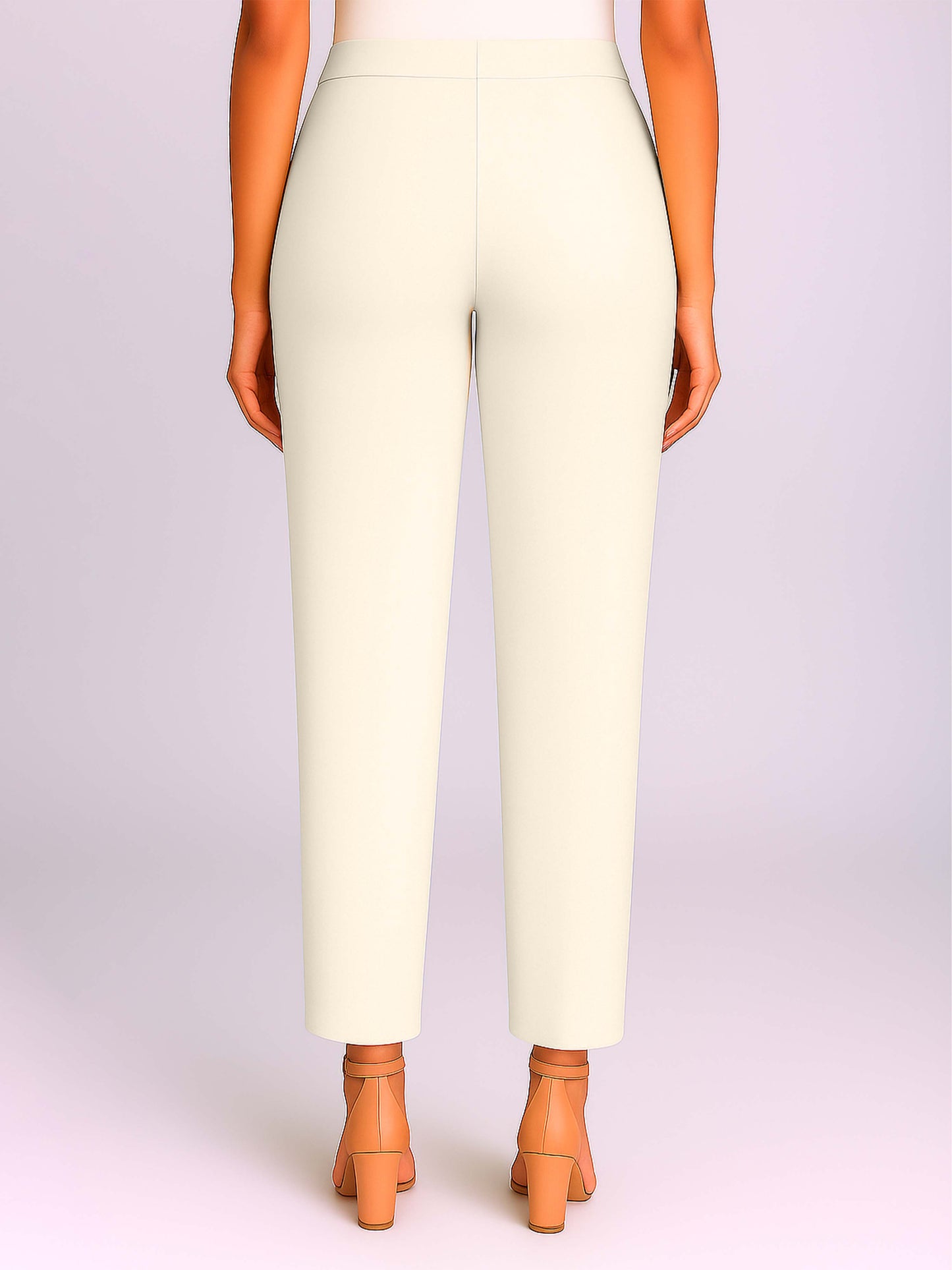 Off White Women's Solid Cotton Lycra Kurti Pant