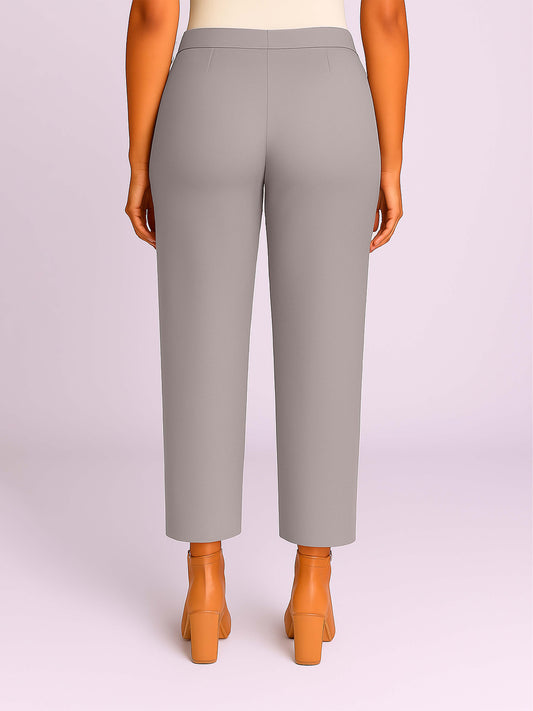 Dark Grey Women's Solid Cotton Lycra Kurti Pant
