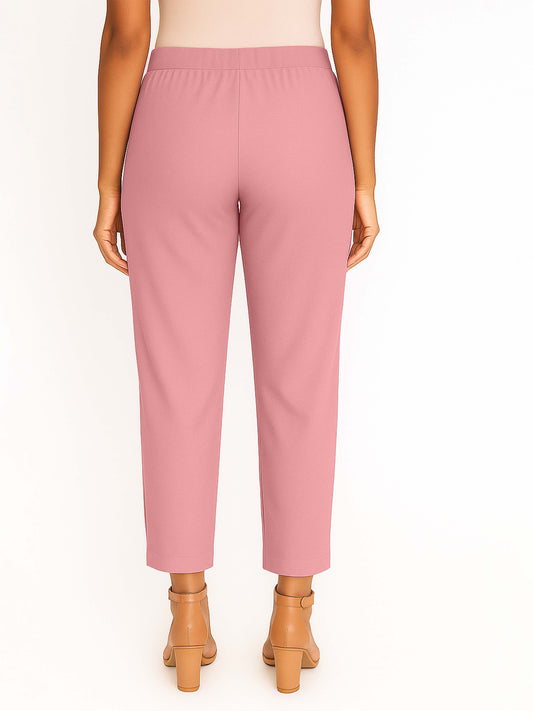 Fragrant Lilac Women's Solid Cotton Lycra Kurti Pant
