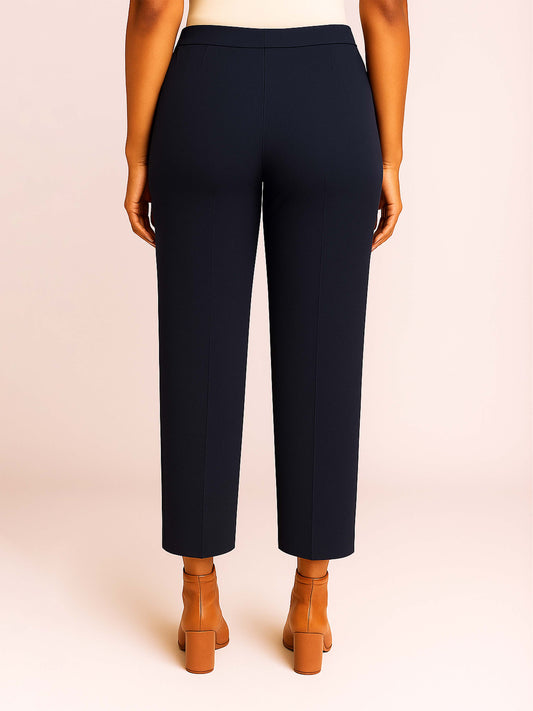 Navy Women's Solid Cotton Lycra Kurti Pant