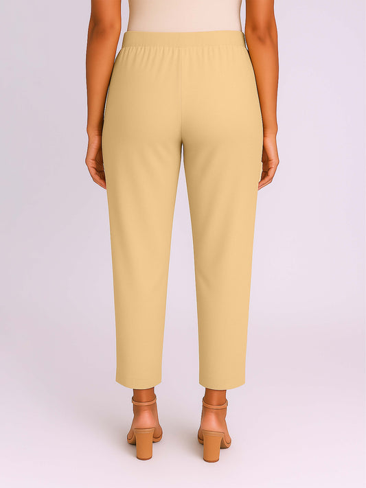 Moth Women's Solid Cotton Lycra Kurti Pant