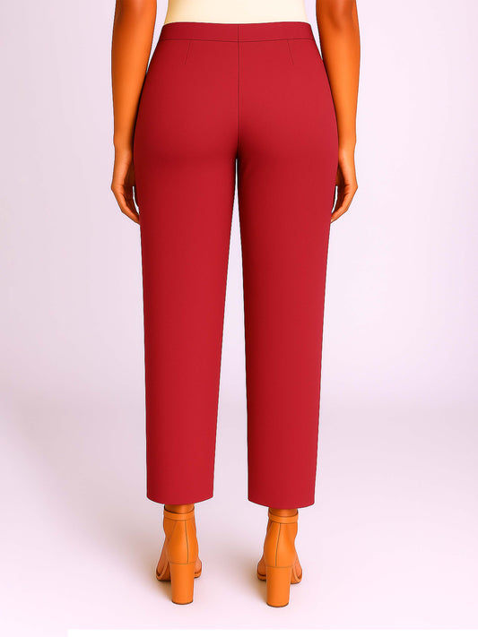 Light Maroon Women's Solid Cotton Lycra Kurti Pant