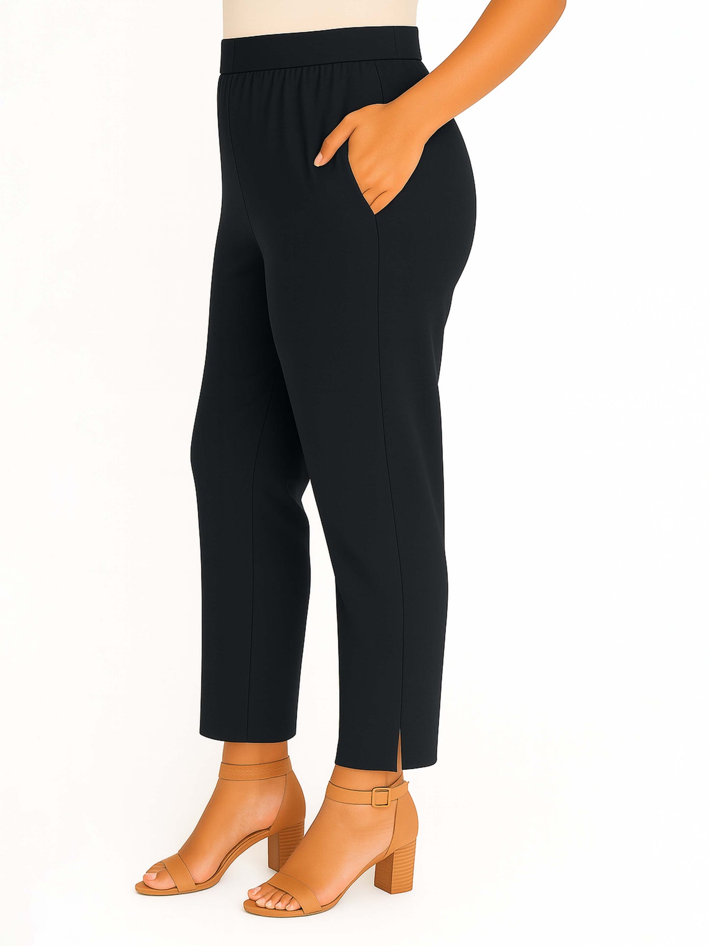 Smokey Blue Women's Solid Cotton Lycra Kurti Pant