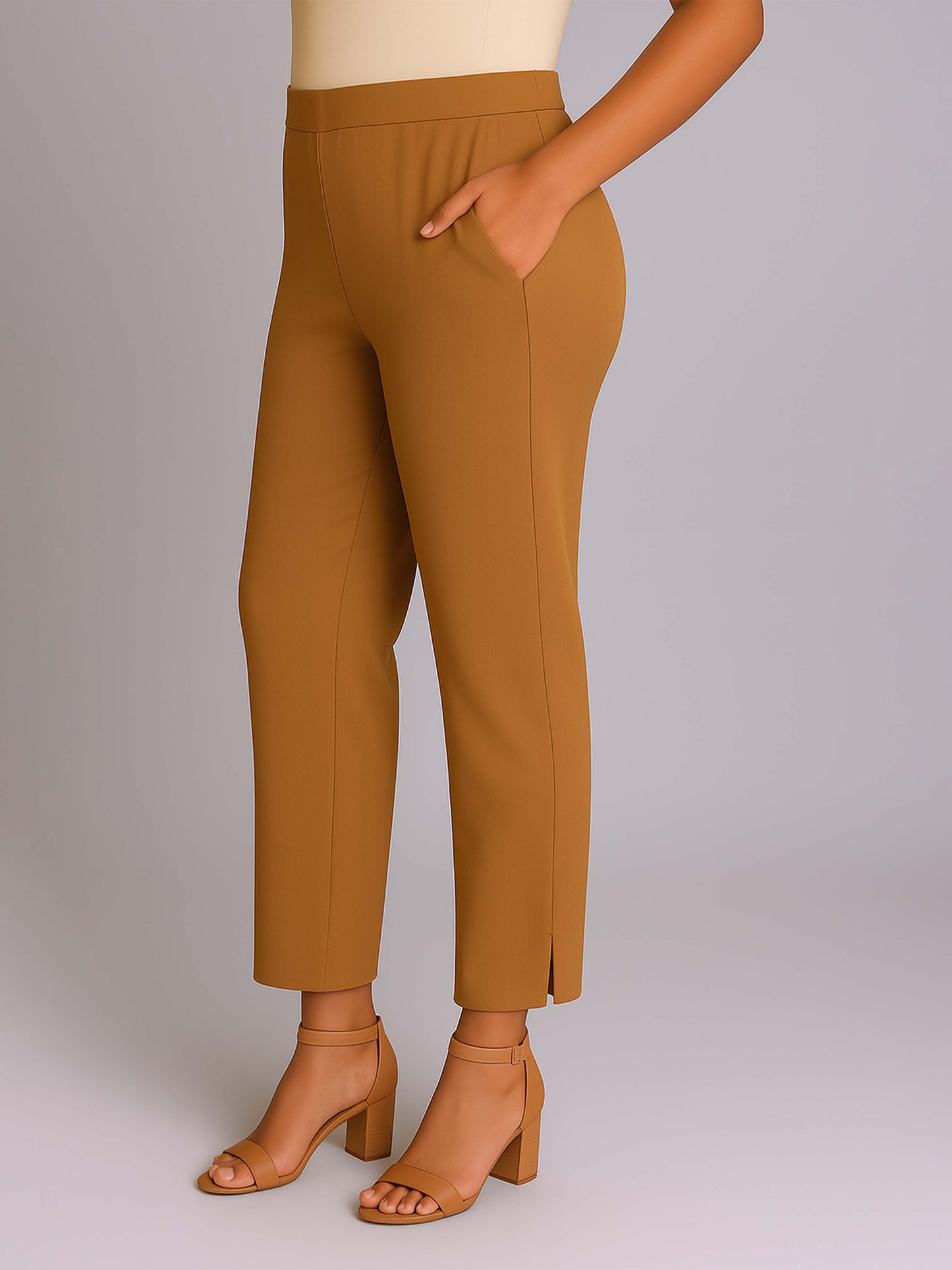Biscuit Women's Solid Cotton Lycra Kurti Pant