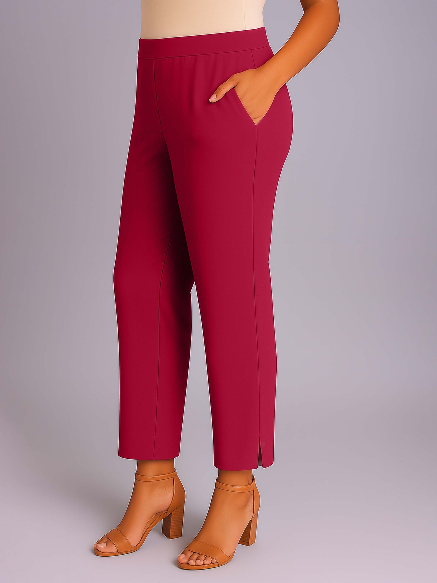 Rose Women's Solid Cotton Lycra Kurti Pant