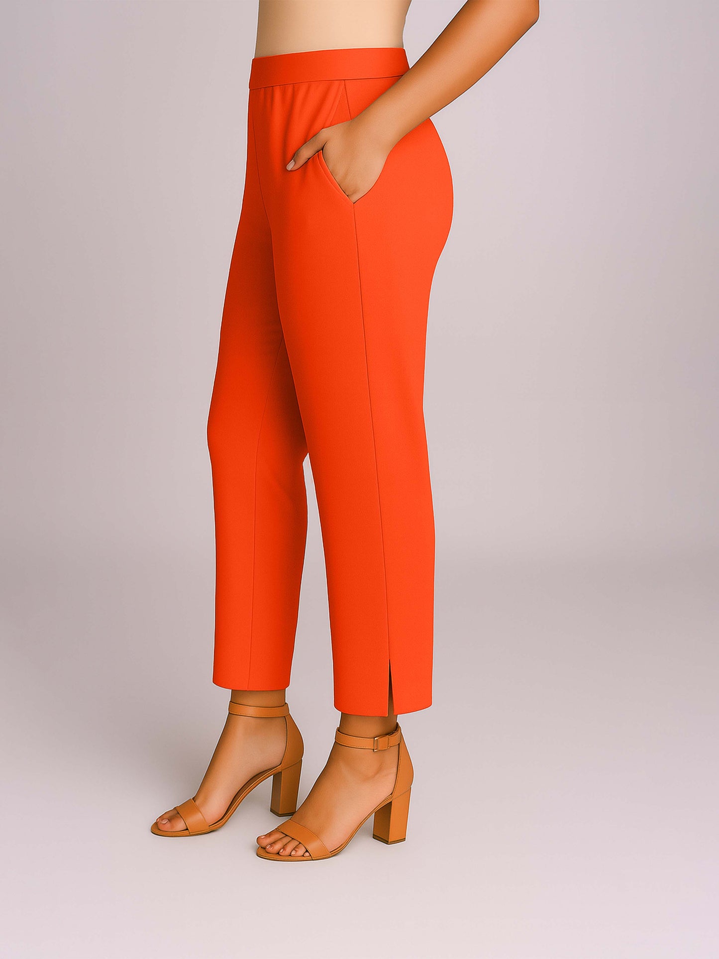 Fresh Salmon Women's Solid Cotton Lycra Kurti Pant