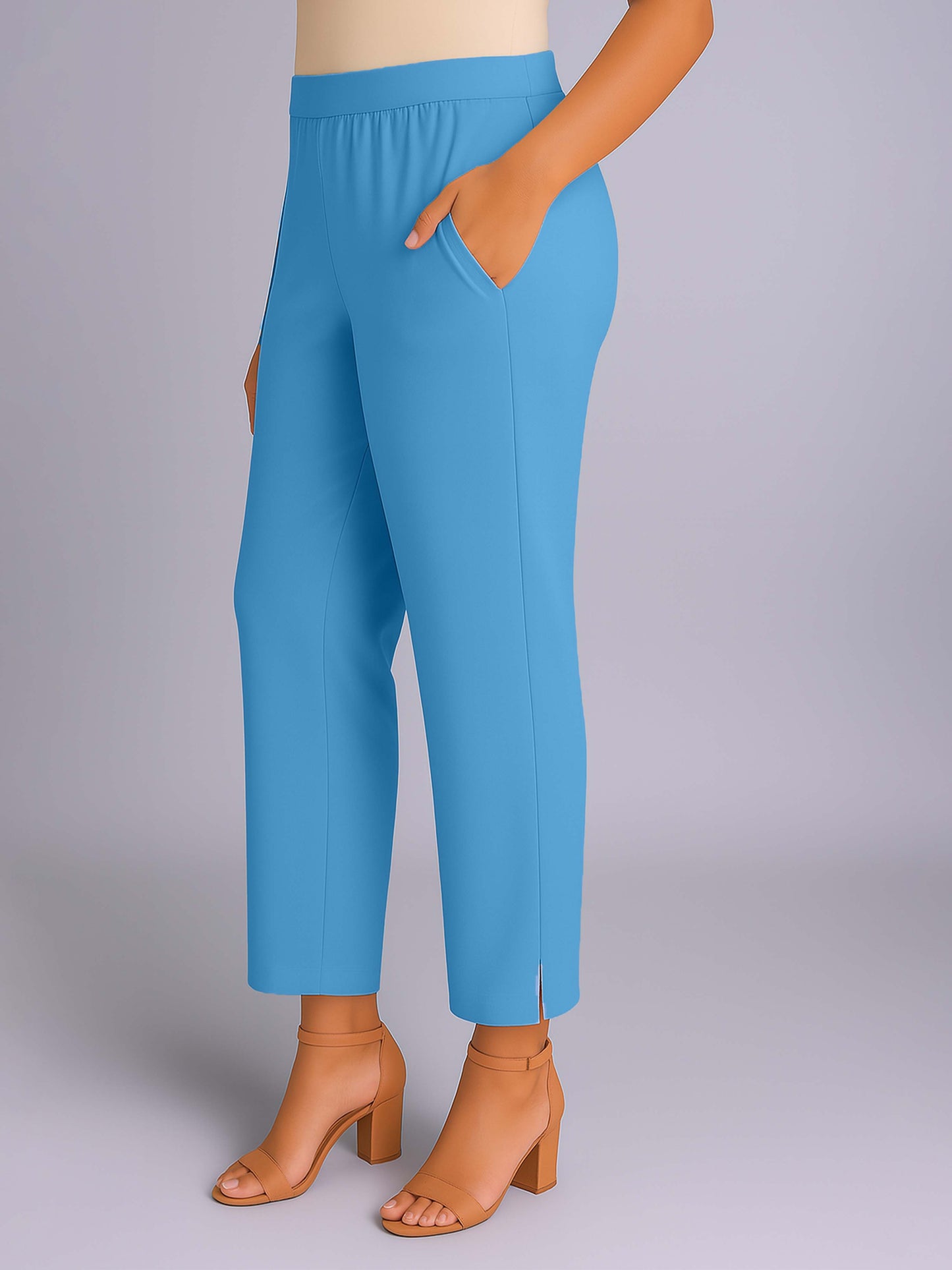 Bonnie Blue Women's Solid Cotton Lycra Kurti Pant