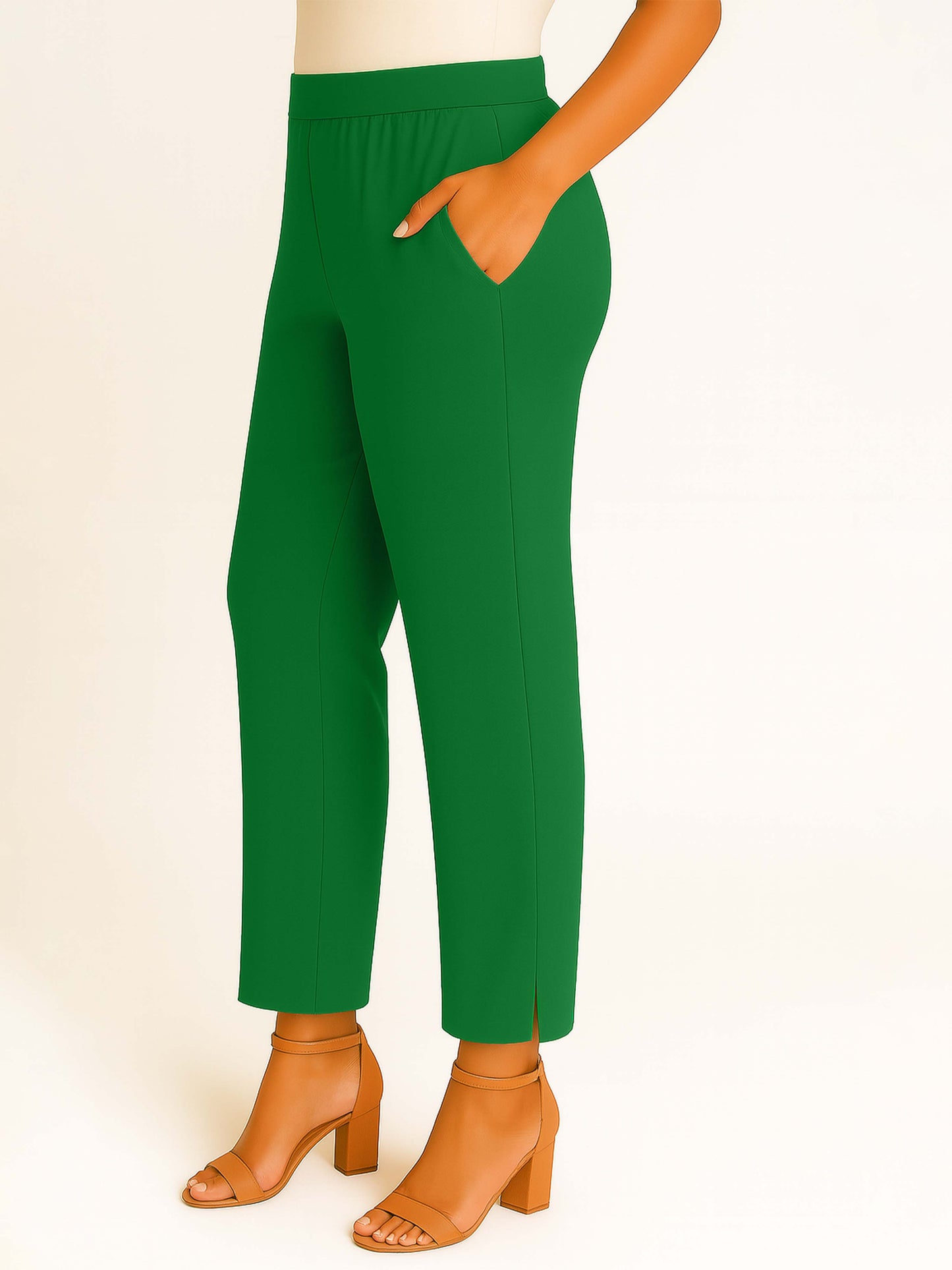 Forest Green Women's Solid Cotton Lycra Kurti Pant