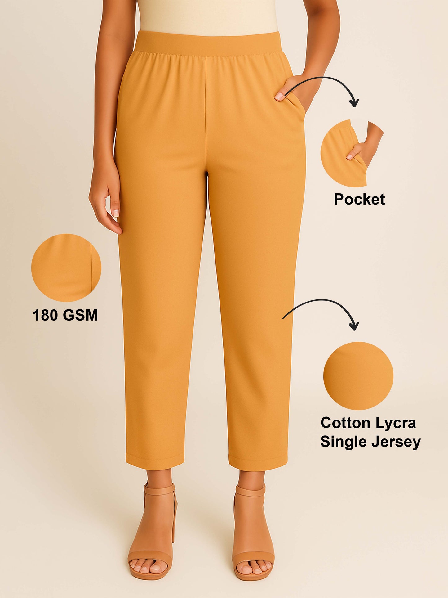 Sand Women's Solid Cotton Lycra Kurti Pant