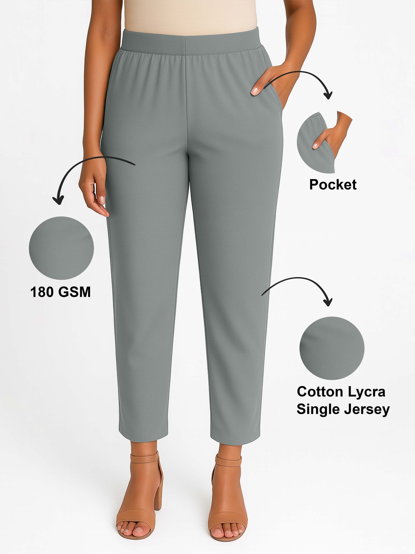 Limestone Women's Solid Cotton Lycra Kurti Pant