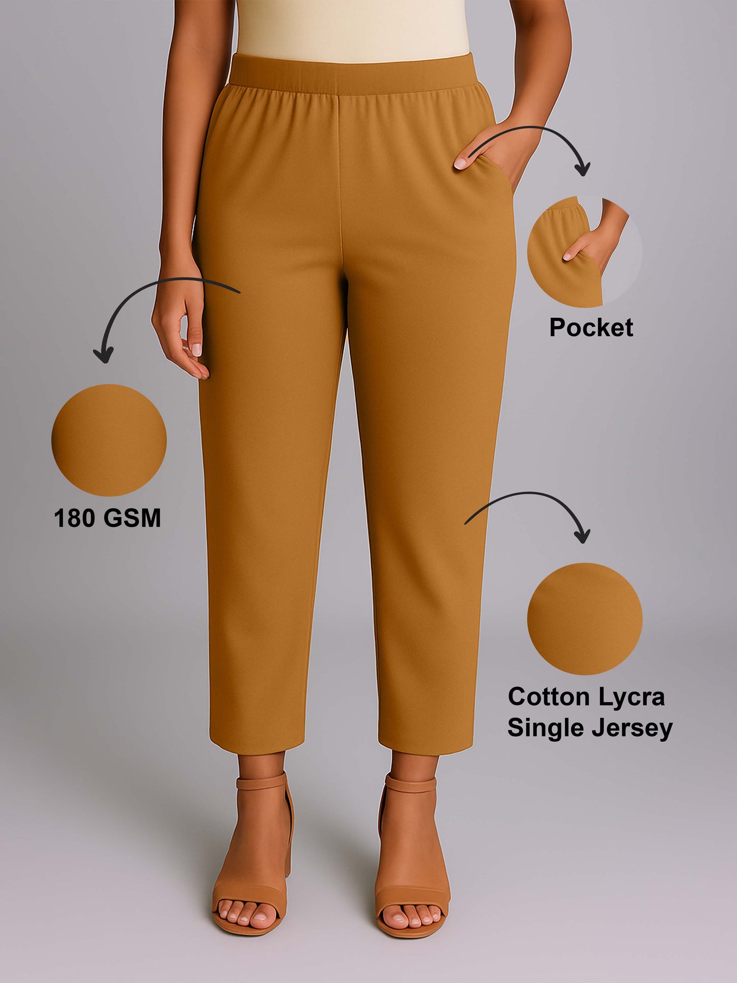 Biscuit Women's Solid Cotton Lycra Kurti Pant