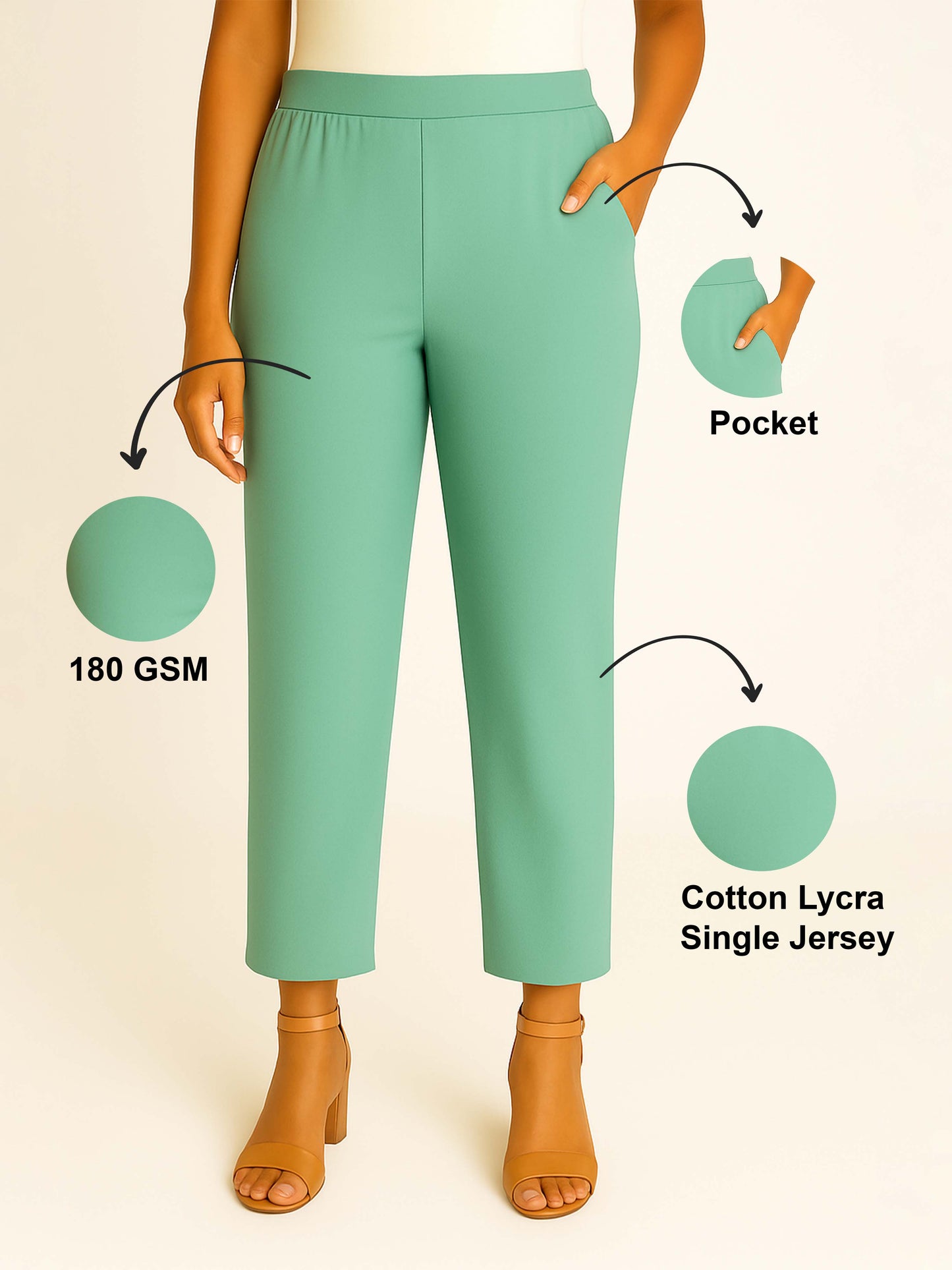Kiwi Women's Solid Cotton Lycra Kurti Pant