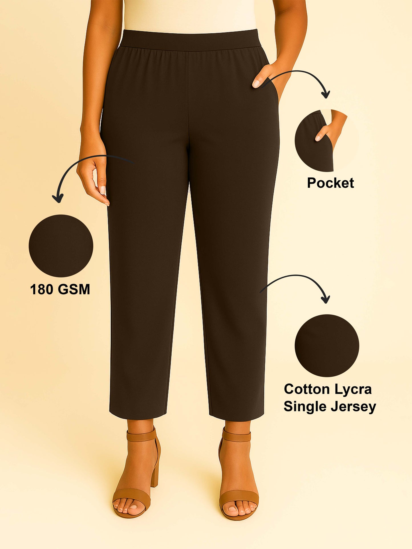 Earth Women's Solid Cotton Lycra Kurti Pant