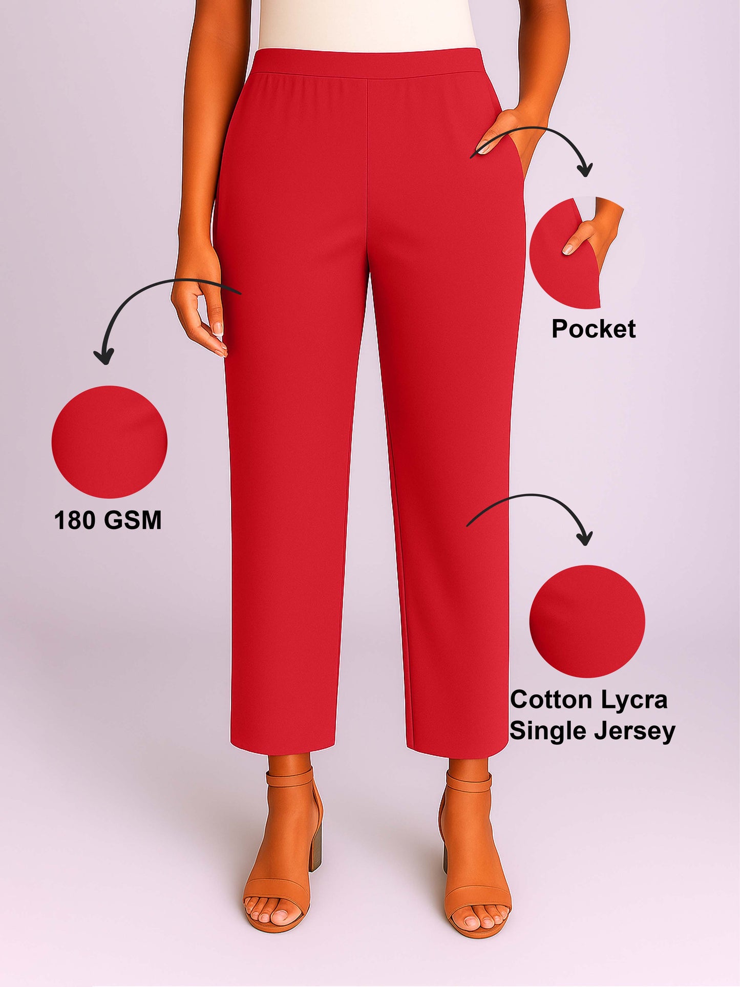 Cherry Women's Solid Cotton Lycra Kurti Pant