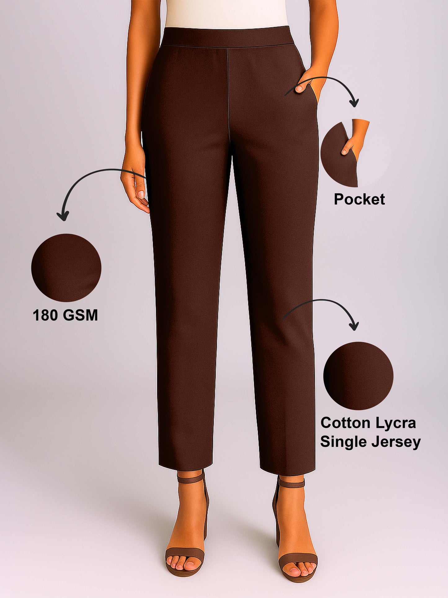 Hot Chocolate Women's Solid Cotton Lycra Kurti Pant